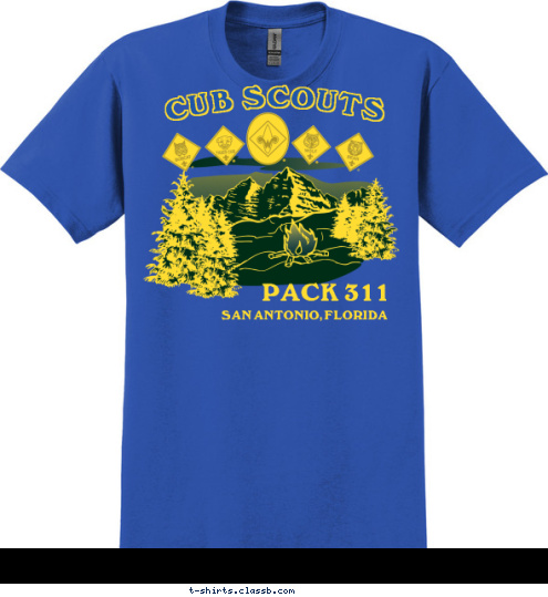         DEN 5 SAN ANTONIO, FLORIDA PACK 311 CUB SCOUTS T-shirt Design NEW 2010 PACK 311 DEN 5 SHIRTS