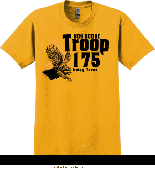 Troop 175 Irving, Texas BOY SCOUT T-shirt Design Gold Eagle Shirt