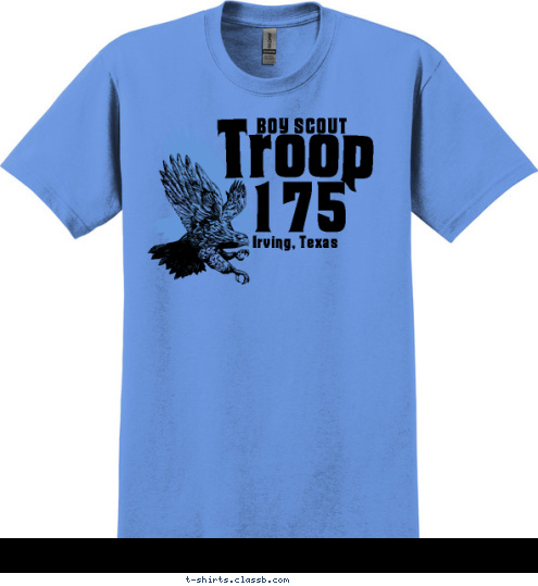 Troop 175 Irving, Texas BOY SCOUT T-shirt Design Carolina Blue Eagle Shirt