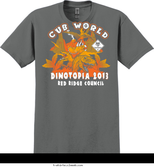 Your text here! RED RIDGE COUNCIL DINOTOPIA 2013 T-shirt Design SP4298