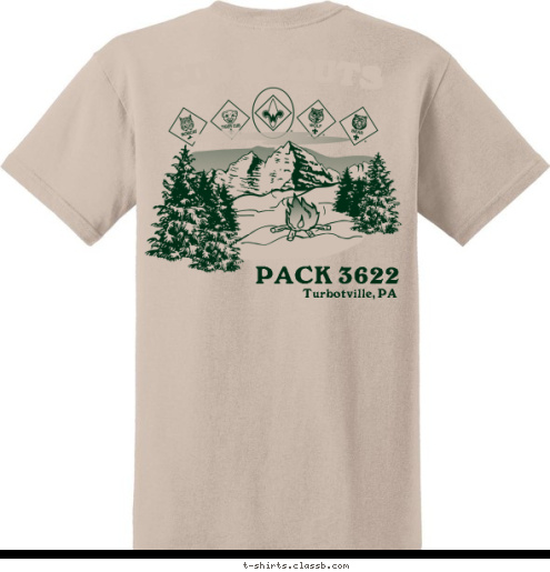 PACK 3622 CUB SCOUTS Turbotville, PA T-shirt Design 