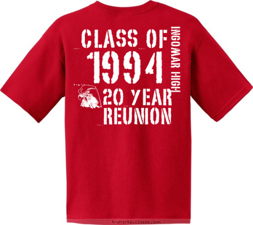 IHS
FALCONS
 20 YEAR
REUNION INGOMAR HIGH CLASS OF 1994 T-shirt Design 
