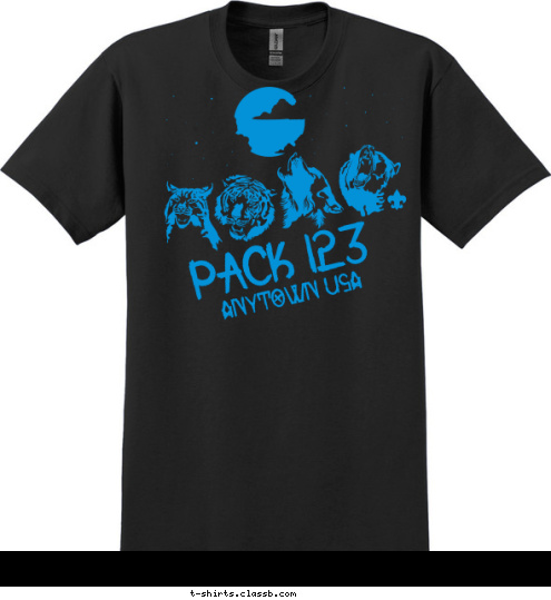 anytown usa PACK 123 T-shirt Design 