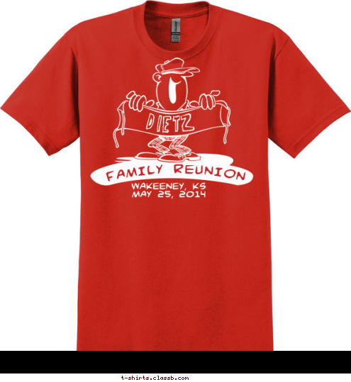 DIETZ WAKEENEY, KS
MAY 25, 2014 FAMILY REUNION T-shirt Design 