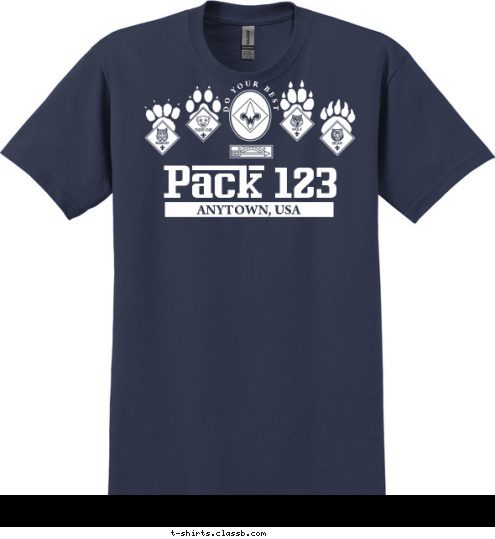 DO YOUR BEST ANYTOWN, USA Pack 123 T-shirt Design 