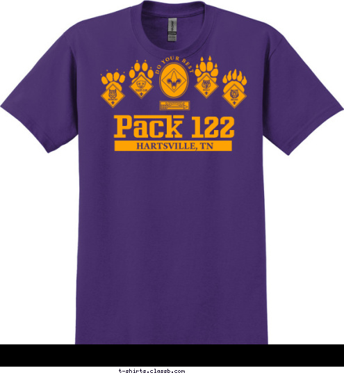 DO YOUR BEST HARTSVILLE, TN Pack 122 T-shirt Design 