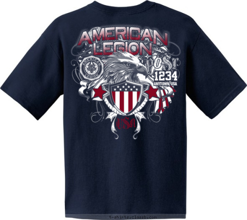 ANYTOWN, USA AMERICAN LEGION
 1234 POST 1234
 USA T-shirt Design 