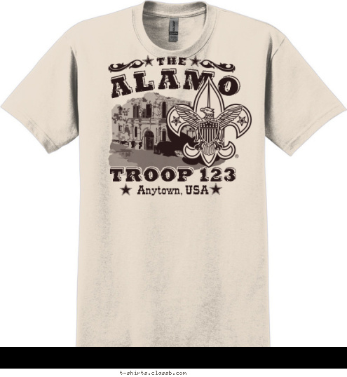 Anytown, USA TROOP 123 ALAMO THE  T-shirt Design 