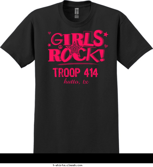 GIRLS
ROCK! GIRLS
ROCK! Troop 414 hutto, tx T-shirt Design 