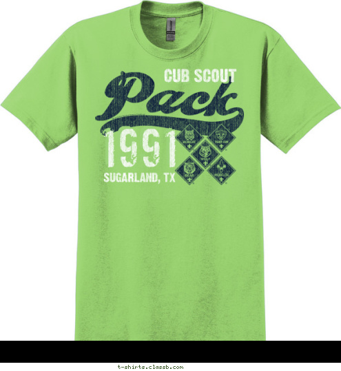 1991 SUGARLAND, TX CUB SCOUT T-shirt Design 