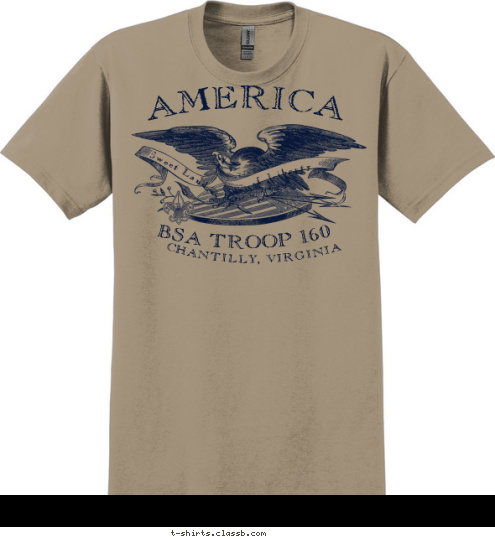 CHANTILLY, VIRGINIA BSA TROOP 160 of Liberty Sweet Land AMERICA T-shirt Design 