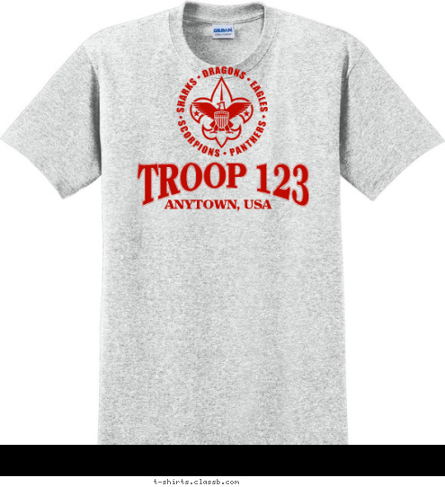TROOP 123 ANYTOWN, USA T-shirt Design 