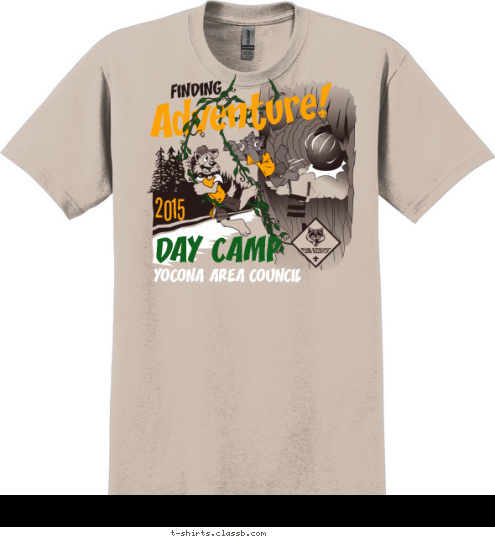 DAY CAMP 2015 FINDING YOCONA AREA COUNCIL T-shirt Design 