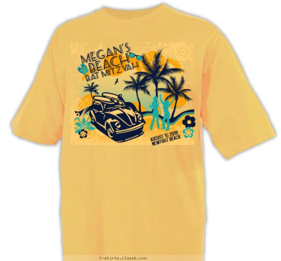 Beach Party Bat Mitzvah T-shirt Design
