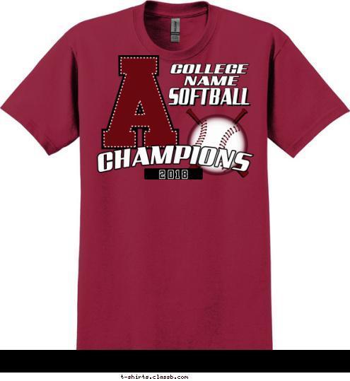 SOFTBALL NAME COLLEGE 2018 T-shirt Design SP5892