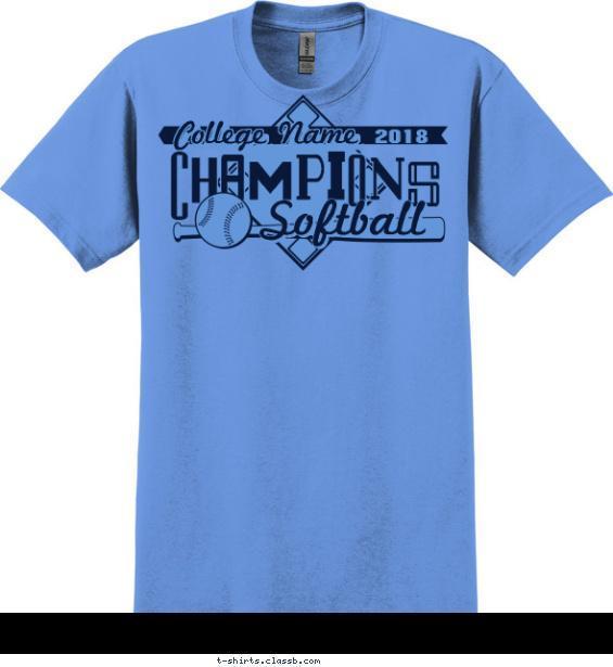 Softball Champions Marquee T-shirt Design