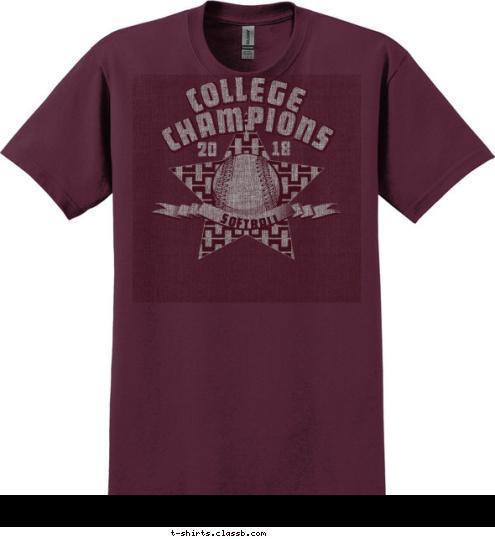 SOFTBALL 18 20 CHAMPIONS COLLEGE T-shirt Design SP5898