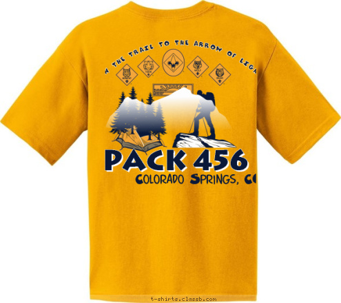 New Text Colorado Springs, CO PACK 456 ON THE TRAIL TO THE ARROW OF LIGHT T-shirt Design 