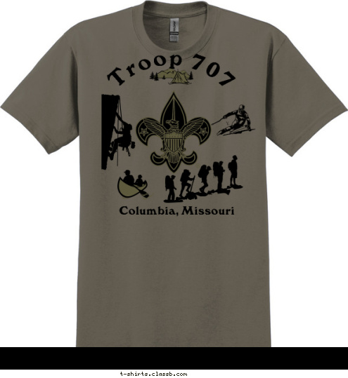 Your text here! Columbia, Missouri Troop 707 T-shirt Design 