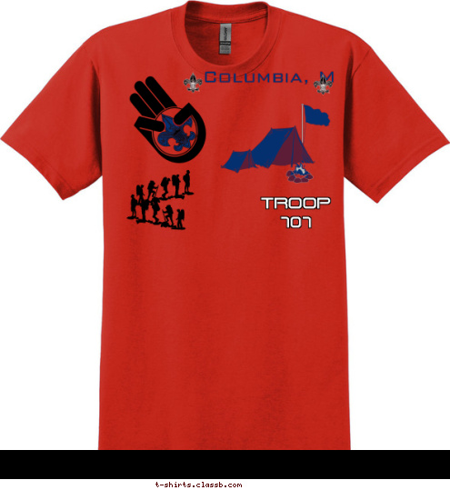 TROOP 707 Columbia, Missouri T-shirt Design 