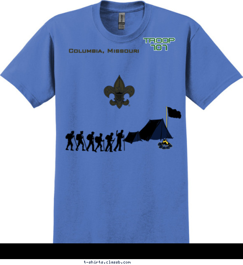 TROOP 707 Columbia, Missouri T-shirt Design 