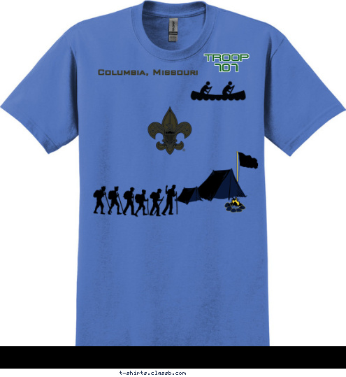 TROOP 707 Columbia, Missouri T-shirt Design 