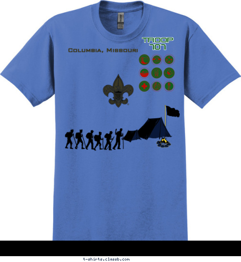 TROOP 707 Columbia, Missouri T-shirt Design 