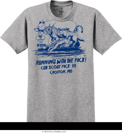CUB SCOUT  PACK  111 Crofton, MD RUNNING WITH THE PACK! T-shirt Design 