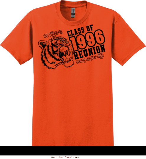 Go Tigers! Henry Snyder High reunion CLASS OF 1996 T-shirt Design 