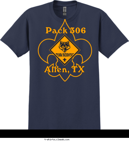 Allen, TX Pack 306 T-shirt Design 