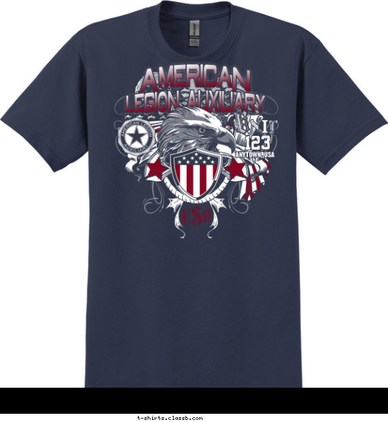 Patriotic Eagle Shield T-shirt Design