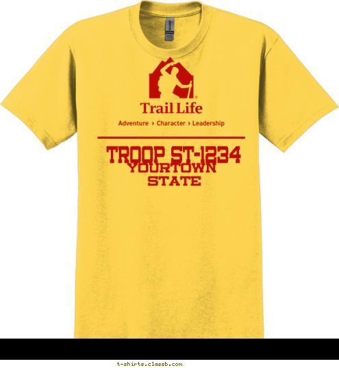 Your text here! STATE YOURTOWN TROOP ST-1234 CHARTERED BY GREAT ORGANIZATION T-shirt Design SP5905