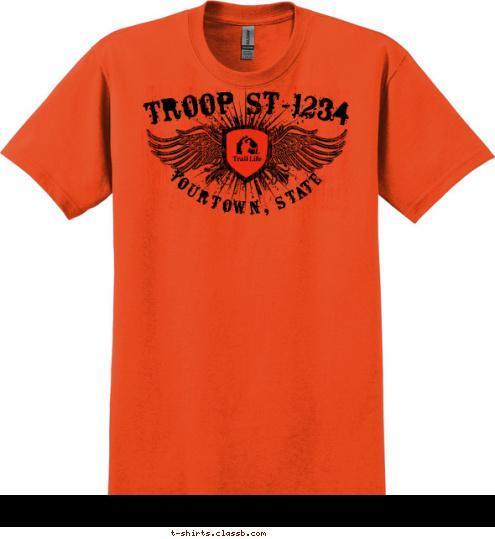 Chartered by Great Organization YOURTOWN, STATE TROOP ST-1234 T-shirt Design SP5906