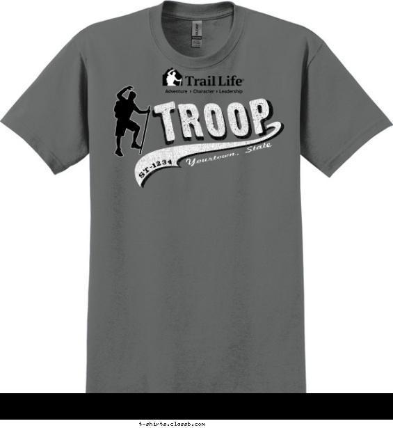 Trail Life Script Tail T-shirt Design