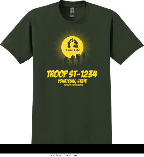 CHARTERED BY GREAT ORGANIZATION YOURTOWN, STATE TROOP ST-1234 T-shirt Design SP5908