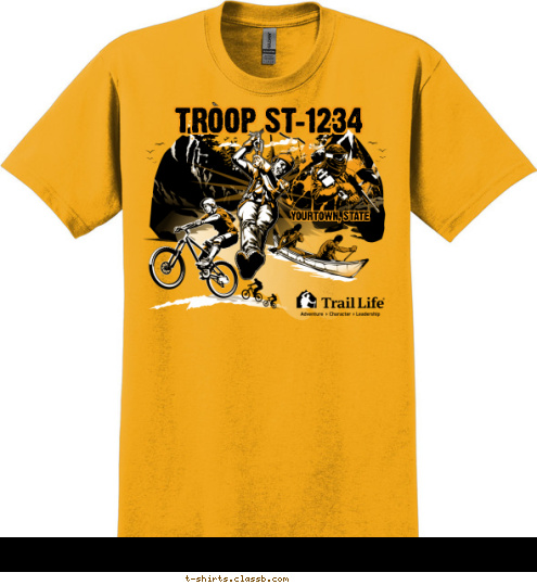 Chartered By Great Organization YOURTOWN, STATE TROOP ST-1234 T-shirt Design SP5915