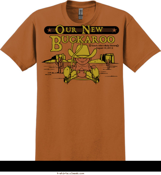 Cowboy Baby Shower Shirt T-shirt Design