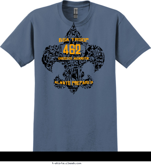 VANCOUVER, WASHINGTON 462 ALWAYS PREPARED BSA TROOP T-shirt Design 