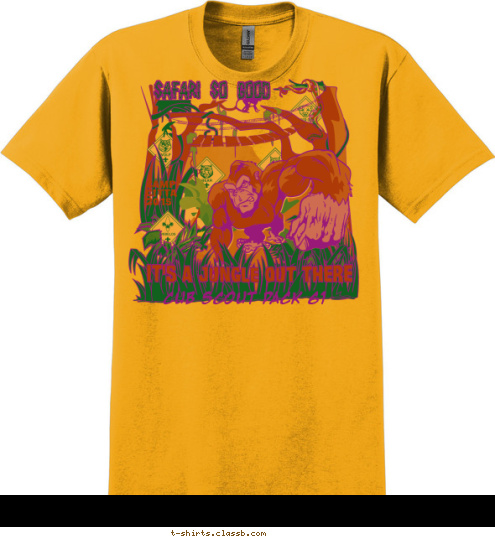 PACK 61
JUNGLE
Safari
2015 Camp Food Rocks! I Survived!  
Camp
Citta
          Camp 
Citta 
 2015 Cub Scout Pack 61 New Text Safari So Good It's a Jungle Out There T-shirt Design 