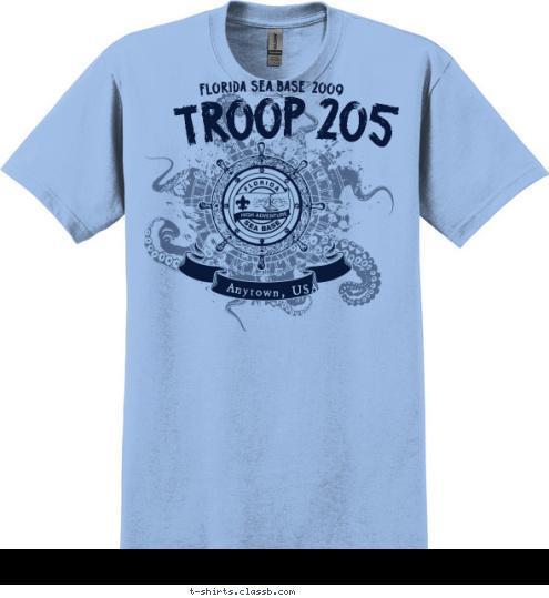 TROOP 205 Anytown, USA T-shirt Design 