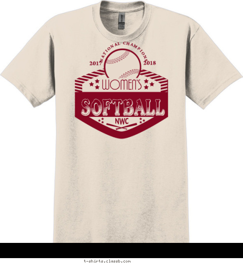 WOMEN'S 2018 2017 NATIONAL CHAMPIONS SOFTBALL T-shirt Design SP5924