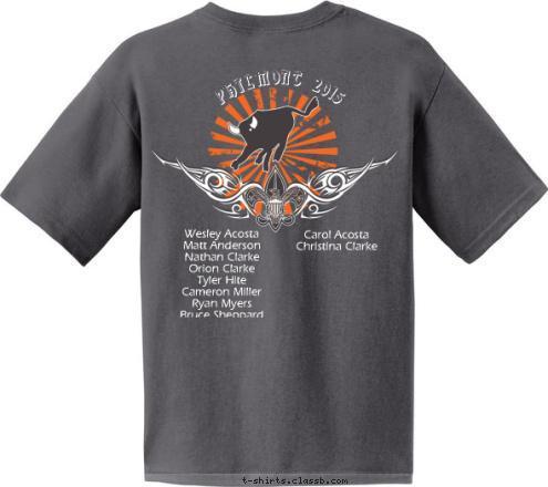 Carol Acosta 
Christina Clarke 
 Wesley Acosta
Matt Anderson
Nathan Clarke
Orion Clarke 
Tyler Hite
Cameron Miller
Ryan Myers
Bruce Sheppard
 PHILMONT 2015 TEXAS 372 CREW T-shirt Design 