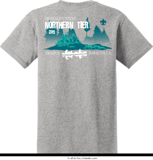 BISSETT      CHARLES L. SOMMERS      ATIKOKAN NORTHERN TIER 1923 EST. BSA TROOP 75 MARIETTA, GA MARIETTA, GA TROOP 75 2015 NORTHERN TIER HIGH ADVENTURE T-shirt Design 