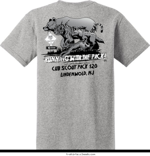 Lindenwold, NJ Pack 120 CUB SCOUT  PACK  120 Lindenwold, NJ RUNNING WITH THE PACK! T-shirt Design 