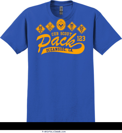 USA TM Oceanside, CA. 123 CUB SCOUT T-shirt Design 