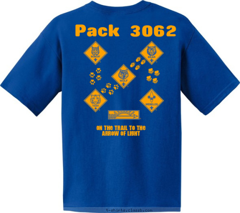 New Text Rossville, GA      PACK 3062 On the Trail to the 
Arrow of Light Pack 3062 T-shirt Design 