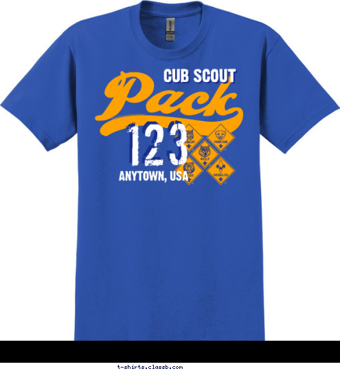 123 ANYTOWN, USA CUB SCOUT T-shirt Design 