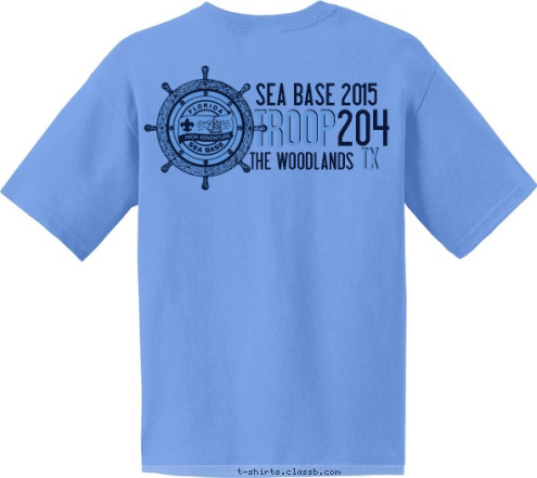 DEEP SEA ADVENTURE Troop 204
The Woodlands, TX                            TX SEA BASE 2015 FLORIDA THE WOODLANDS Sea  204 Base TROOP T-shirt Design 