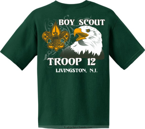 TROOP 12 LIVINGSTON, N.J. BOY SCOUT T-shirt Design 