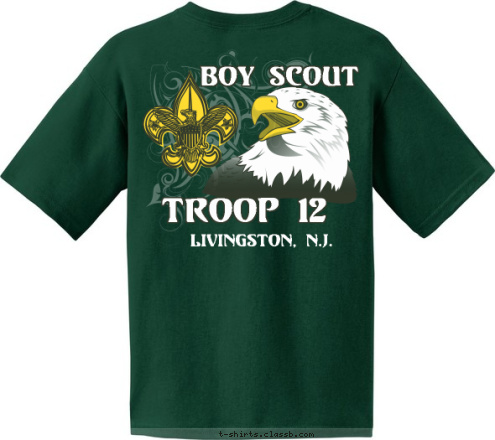 Troop 12
Livingston, N. J.
1926 - 2016
90th
Anniversary
 TROOP 12 LIVINGSTON, N.J. BOY SCOUT T-shirt Design 